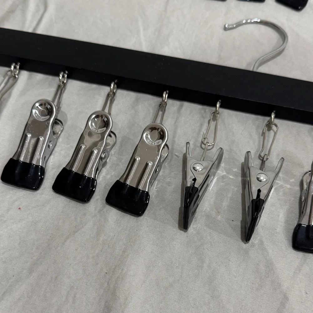 Black and Silver Clip Hangers Set